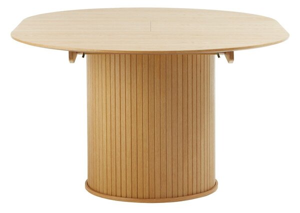 Kerek bővíthető étkezőasztal tölgyfa dekorral ø 120 cm Nola – Unique Furniture
