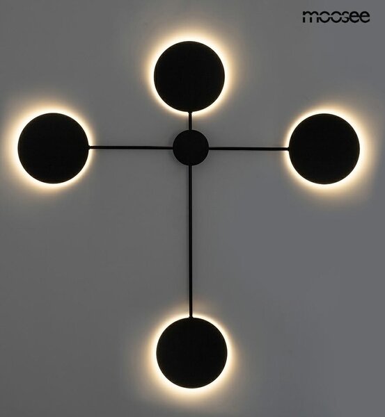 Moosee Shadow 4 Fém Fali Lámpa Fekete LED