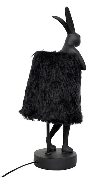 KARE Rabbit Fur Asztali Lámpa 50 cm Fekete Arany Műszőrme