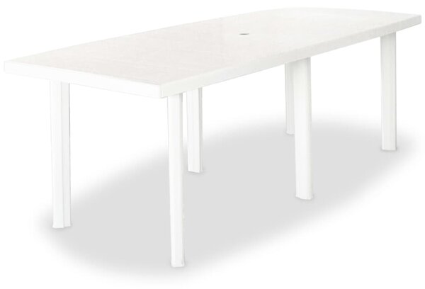 VidaXL fehér műanyag kerti asztal 210 x 96 x 72 cm