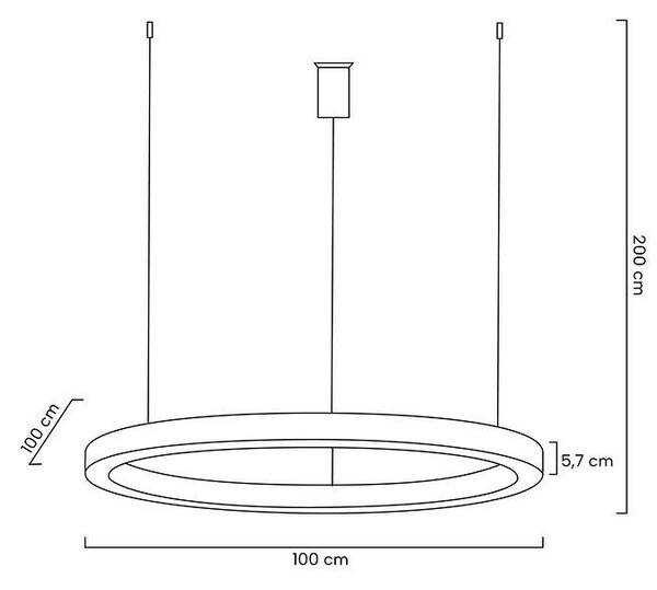 King Home Ring 100 LED Függőlámpa Polírozott Rozsdamentes Acél Ezüst