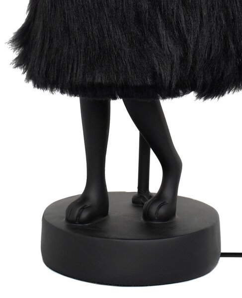 KARE Rabbit Fur Asztali Lámpa 50 cm Fekete Arany Műszőrme