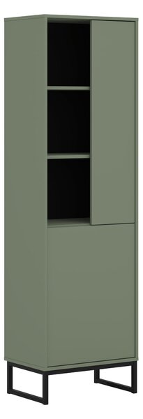 Könyvespolc Maravio 105, Ajtókkal, Zárt, Laminált forgácslap, 180x53x37cm, Zöld
