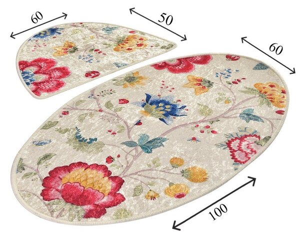 Világosbarna fürdőszobai kilépő szett 2 db-os 60x100 cm Arya – Foutastic