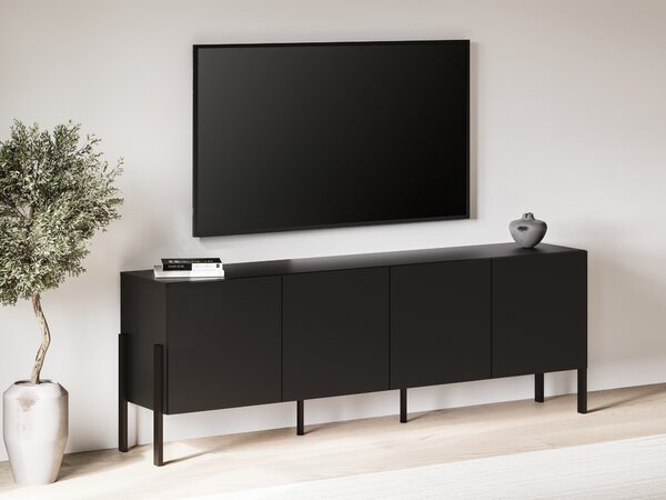 TV-állvány Etsore 100, Laminált forgácslap, 70x200x40cm, Fekete