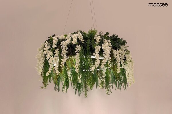 Moosee Gardens Wisteria 70 LED Függőlámpa Művirág Fehér-Zöld