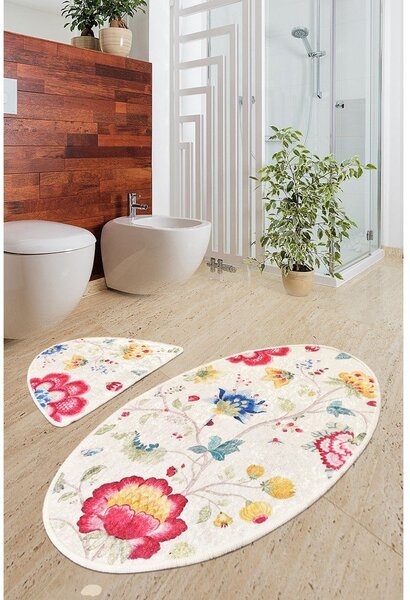 Világosbarna fürdőszobai kilépő szett 2 db-os 60x100 cm Arya – Foutastic
