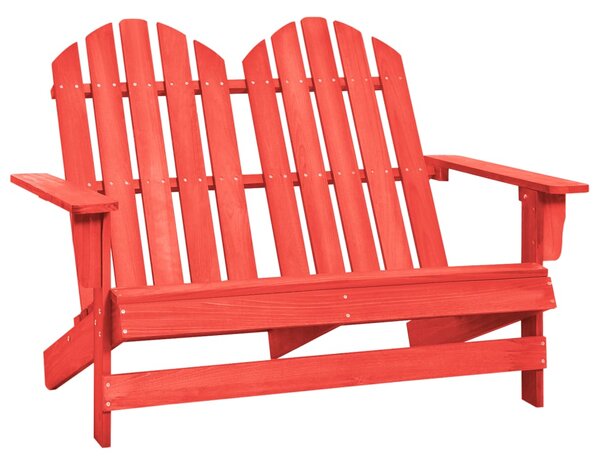 VidaXL kétszemélyes piros tömör fenyőfa kerti adirondack szék