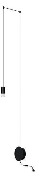 King Home Flusso Wall LED Fali Lámpa Szatén Üveg Fekete Minimál