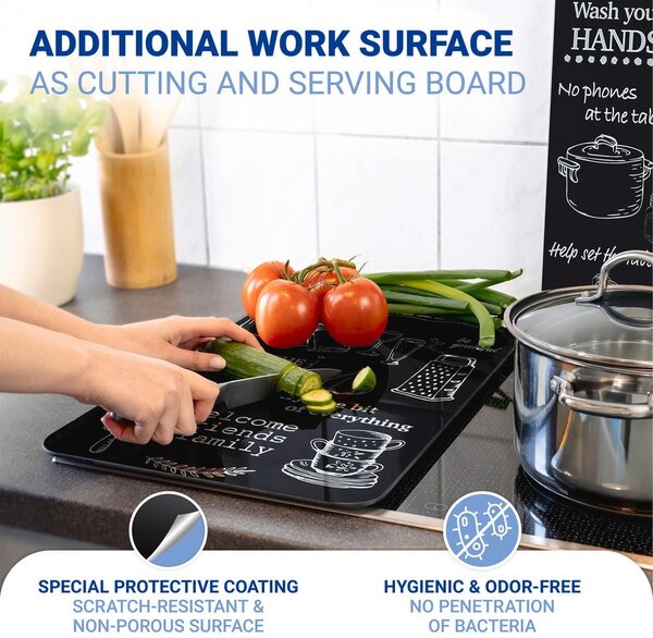 Edzett üveg tűzhely fedőlap szett 2 db-os 52x30 cm Kitchen Rules – Maximex