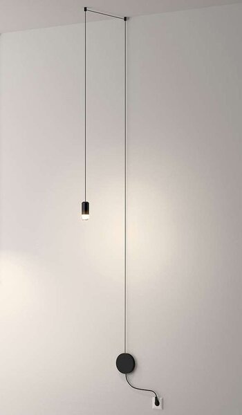 King Home Flusso Wall LED Fali Lámpa Szatén Üveg Fekete Minimál