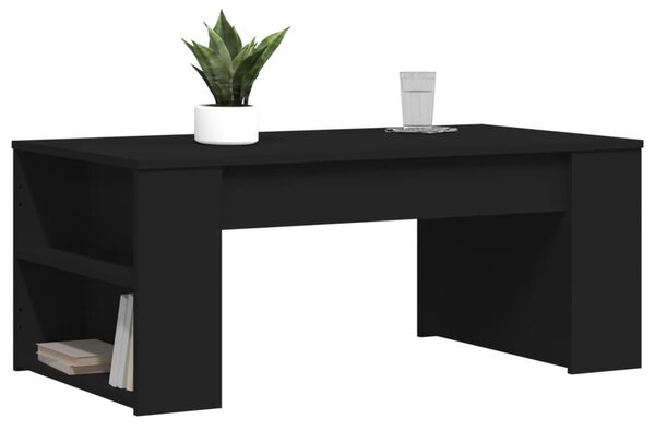 Fekete szerelt fa dohányzóasztal 102 x 55 x 42 cm