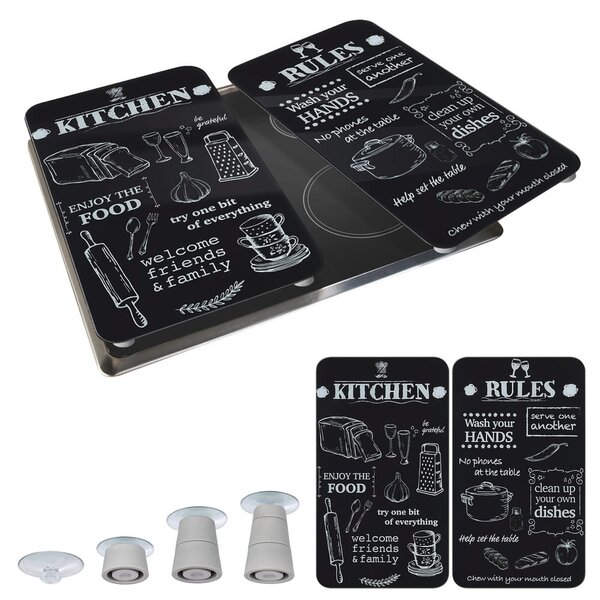 Edzett üveg tűzhely fedőlap szett 2 db-os 52x30 cm Kitchen Rules – Maximex