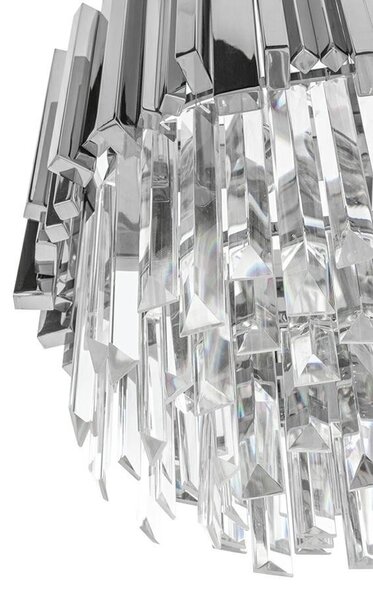 King Home Imperial Long 90 Kristály Függőlámpa Ezüst Acél