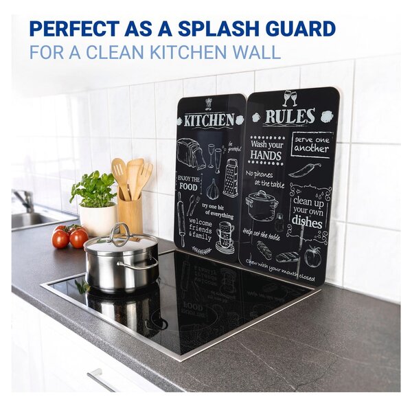 Edzett üveg tűzhely fedőlap szett 2 db-os 52x30 cm Kitchen Rules – Maximex