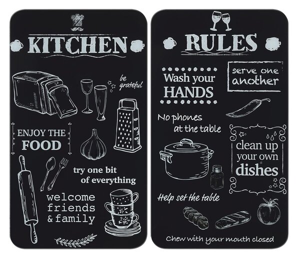 Edzett üveg tűzhely fedőlap szett 2 db-os 52x30 cm Kitchen Rules – Maximex