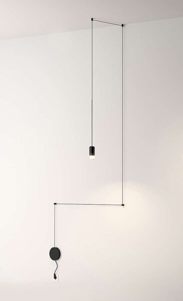 King Home Flusso Wall LED Fali Lámpa Szatén Üveg Fekete Minimál
