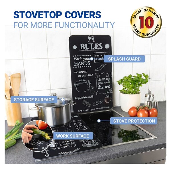 Edzett üveg tűzhely fedőlap szett 2 db-os 52x30 cm Kitchen Rules – Maximex