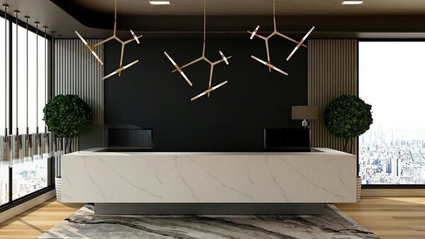 King Home Candelabr 6 Függőlámpa Arany Alumínium Üveg