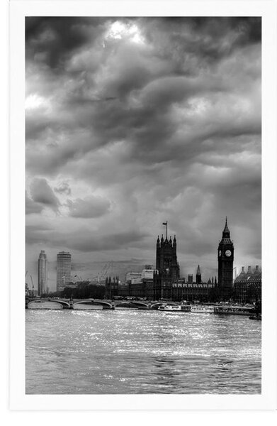Poszter egyedülálló London fekete fehérben