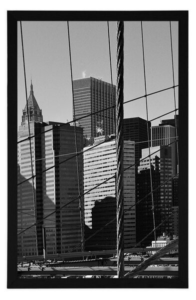 Poszter Manhattan híd New Yorkban fekete fehérben