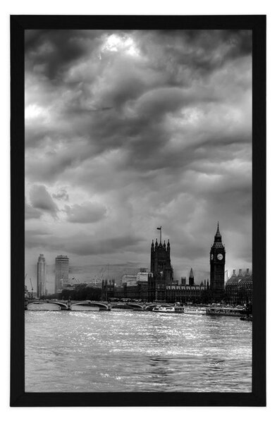 Poszter egyedülálló London fekete fehérben