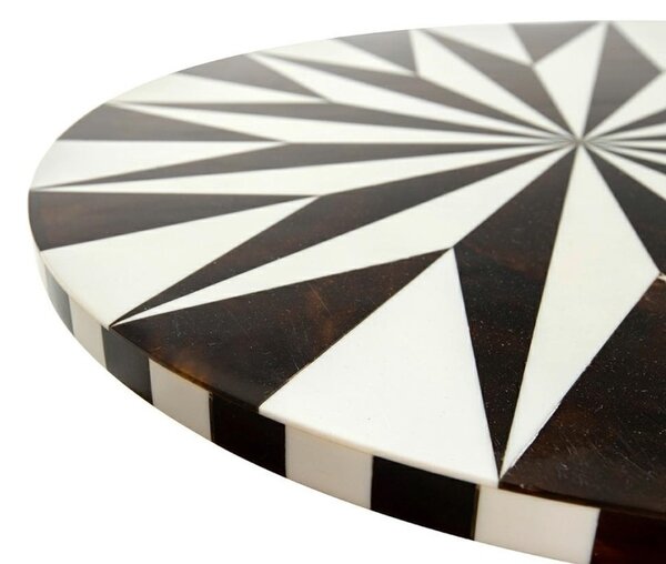 Kare Design Domero Star Geometrikus MDF Kisasztal Fehér-Fekete Arany