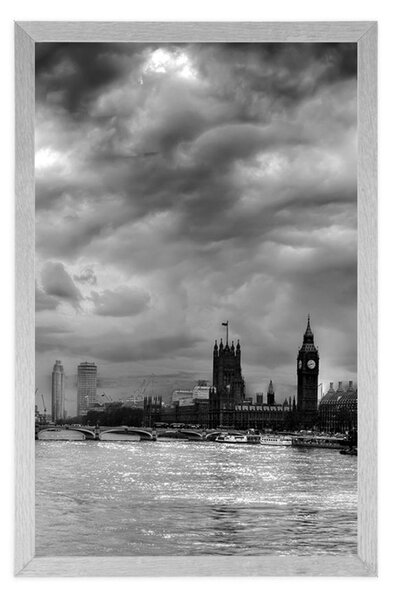 Poszter egyedülálló London fekete fehérben
