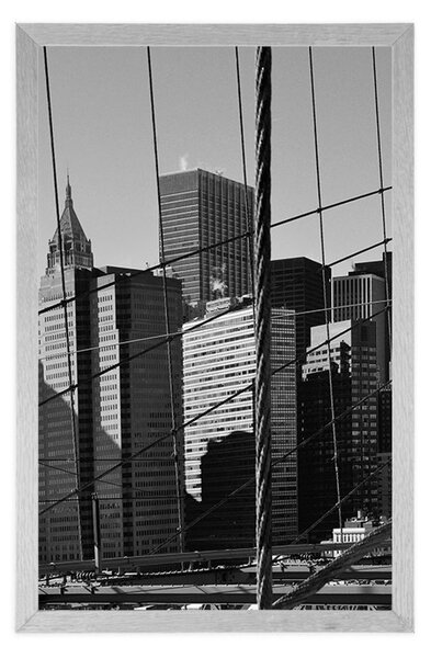 Poszter Manhattan híd New Yorkban fekete fehérben