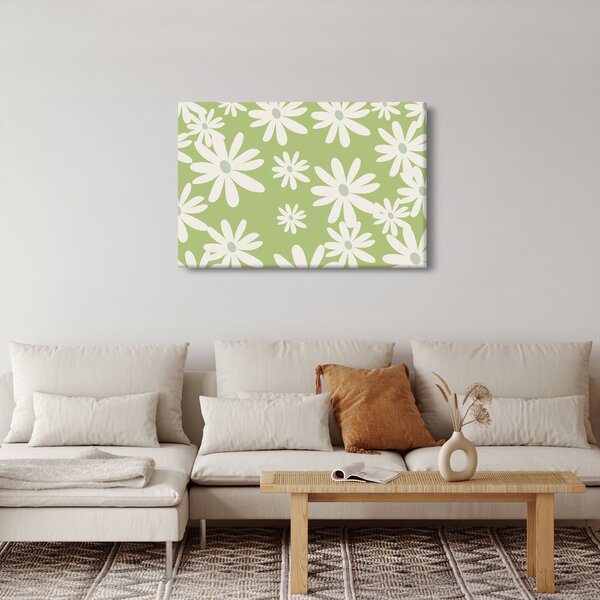 Kép - Hippik, zöld virágok N⁰1 (90x60 cm)