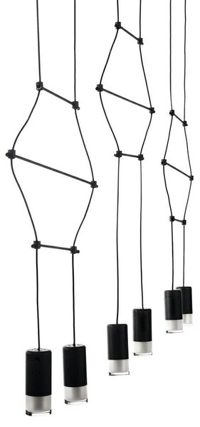 King Home Flusso Line 6 Geometrikus Függőlámpa Fekete