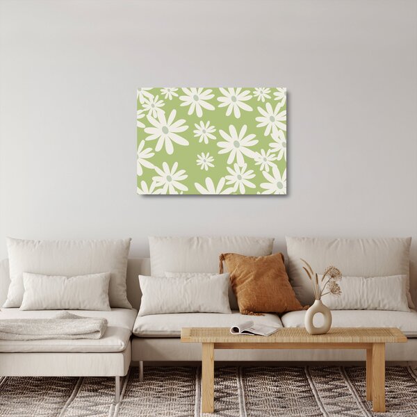 Üveg kép - Hippik, zöld virágok N⁰1 (70x50 cm)