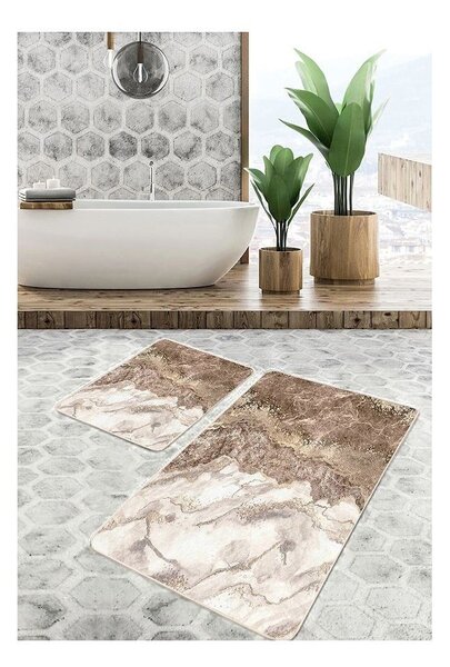 Barna fürdőszobai kilépő szett 2 db-os 60x100 cm – Mila Home