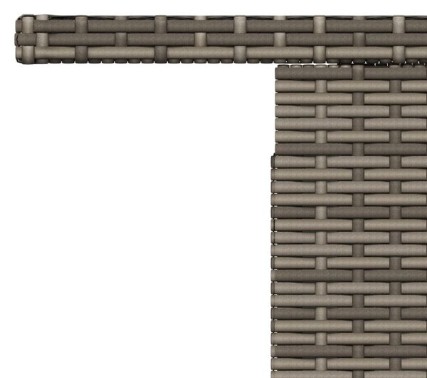 Szürke polyrattan és akácfa kerti asztal 100 x 55 x 73 cm