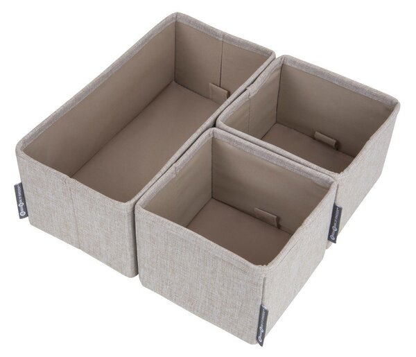 Drawer 3 db-os bézs rendszerező szett - Bigso Box of Sweden