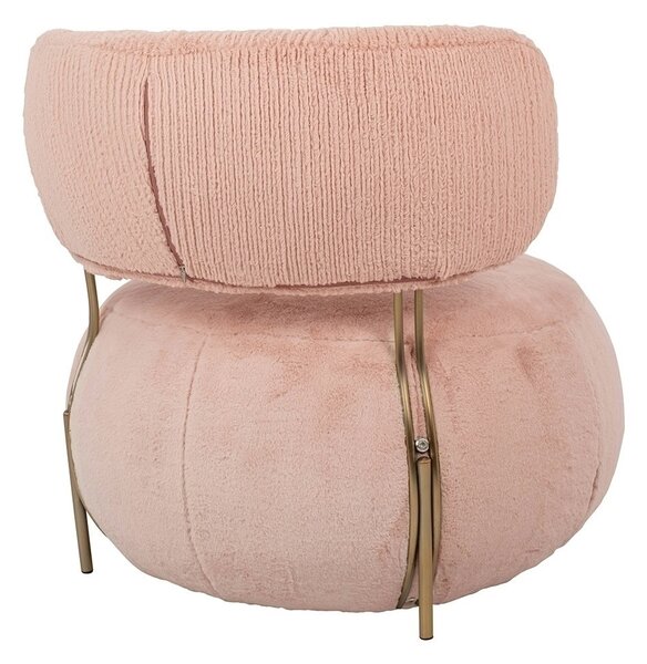 King Home Low Teddy Fotel Rózsaszín Plüss Kényelmes