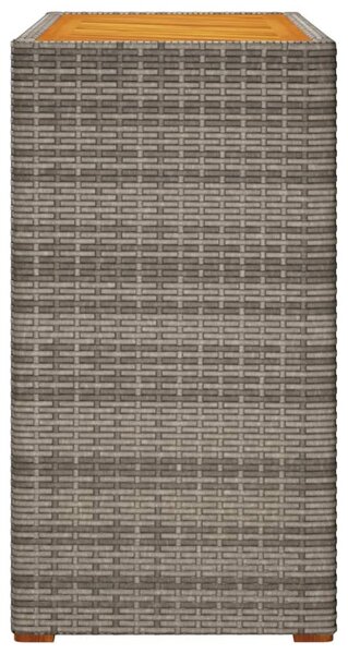 Szürke polyrattan falapos kerti asztal 100x40x75 cm