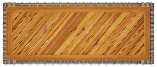 Szürke polyrattan falapos kerti asztal 100x40x75 cm