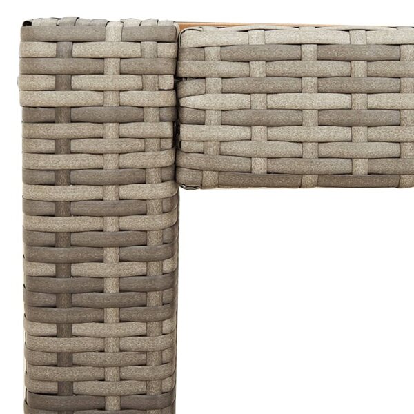 Szürke polyrattan falapos kerti asztal 100x40x75 cm