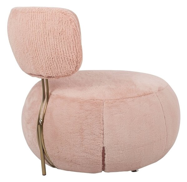 King Home Low Teddy Fotel Rózsaszín Plüss Kényelmes