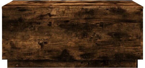 Füstös tölgy színű dohányzóasztal LED-lámpákkal 90x50x40 cm