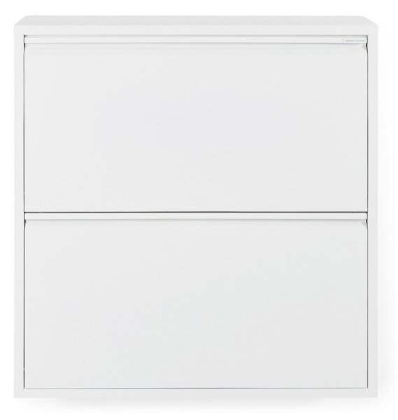 Fehér fém billenő ajtós cipőtartó 75x77,5x22,5 cm Billy – Spinder Design