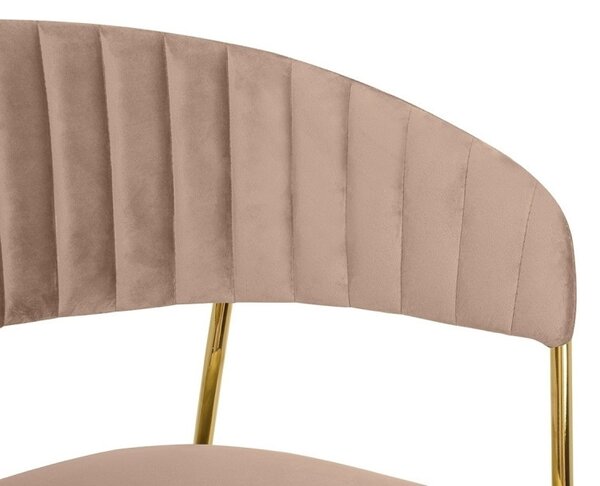 King Home Margo Bárszék Velúr Khaki Arany Vázzal
