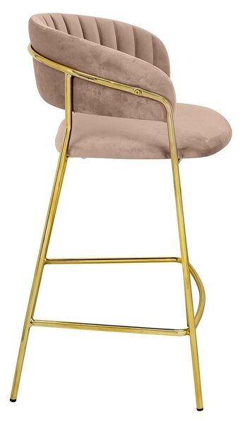 King Home Margo Bárszék Velúr Khaki Arany Vázzal