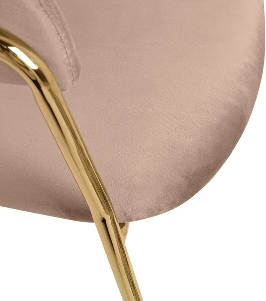 King Home Margo Bárszék Velúr Khaki Arany Vázzal