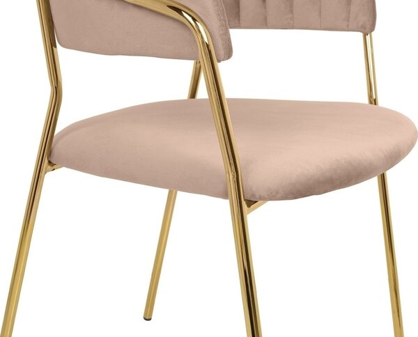 King Home Margo Bárszék Velúr Khaki Arany Vázzal