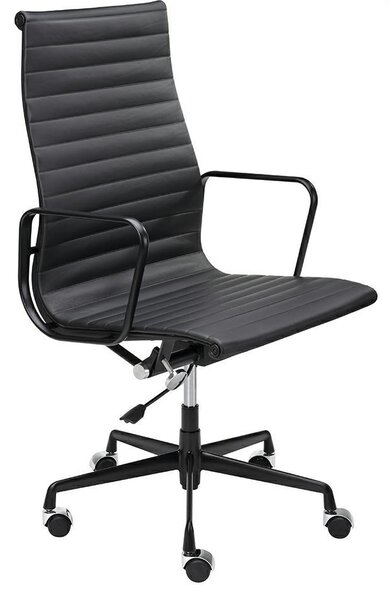 King Home Aeron Prestige Plus Valódi Bőr Irodai Szék Fekete