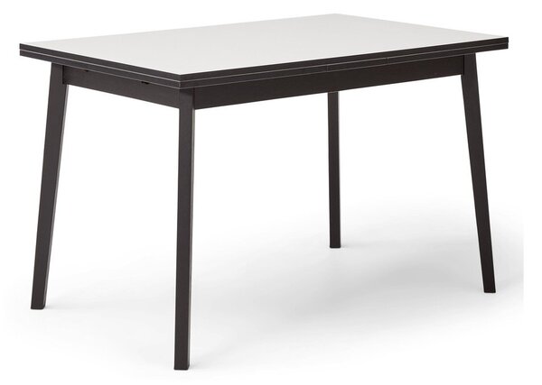 Fekete-fehér bővíthető étkezőasztal tölgyfa dekorral Hammel Single, 120 x 80 cm