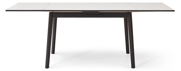 Fekete-fehér bővíthető étkezőasztal tölgyfa dekorral Hammel Single, 120 x 80 cm
