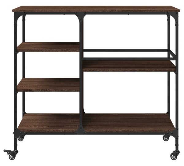 Barna tölgy színű szerelt fa konyhai kocsi 100 x 45 x 89,5 cm